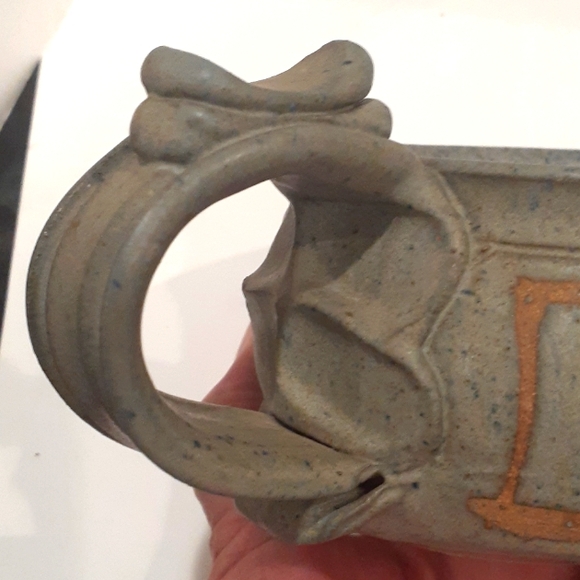 Handcrafted Ceramic Mug with Handle - Gray and Brown - Picture 4 of 6